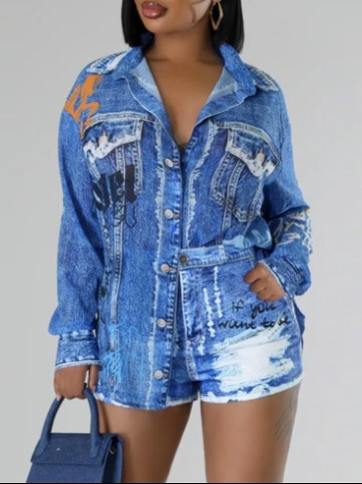 2 Piece Suit Long Sleeve Single Breasted Shirt with Shorts    595612 - TUZZUT Qatar Online Shopping