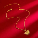 Yellow Gold Silk Butterfly Pendant Antique Golden Butterfly Necklace Model-05 - TUZZUT Qatar Online Shopping