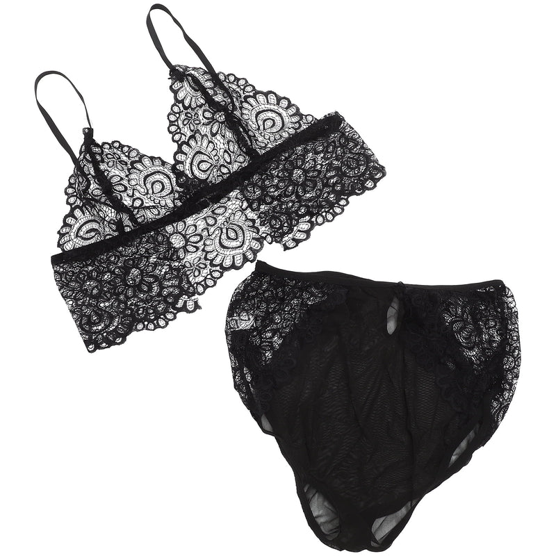 Underwire Lingerie for Women Lace Mesh Transparent Jumpsuit Set  505826 - TUZZUT Qatar Online Shopping