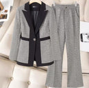 Women's Single Button Slim Fitting Blazer Pants Suit  B-59938 - TUZZUT Qatar Online Shopping