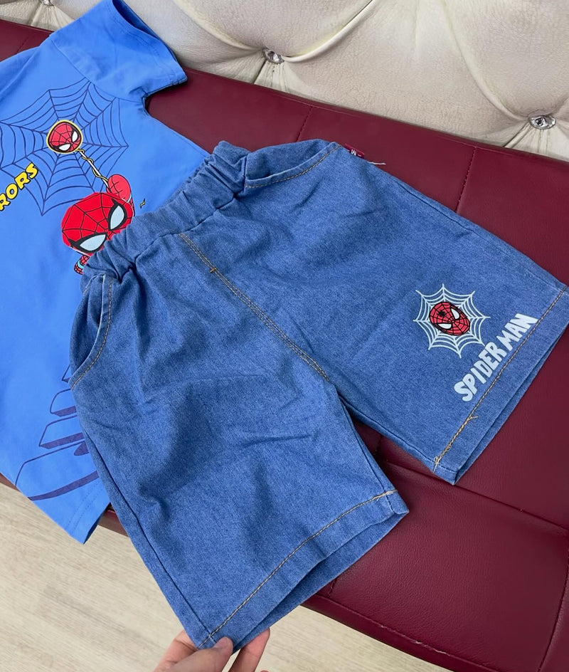 Spiderman Cute Cartoon Pattern for Kids Soft and Comfortable Short Sleeve Shorts Set 1586225 - TUZZUT Qatar Online Shopping