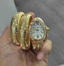 Trendy Stainless Steel with Diamonds Snake Watch 9092 - TUZZUT Qatar Online Shopping