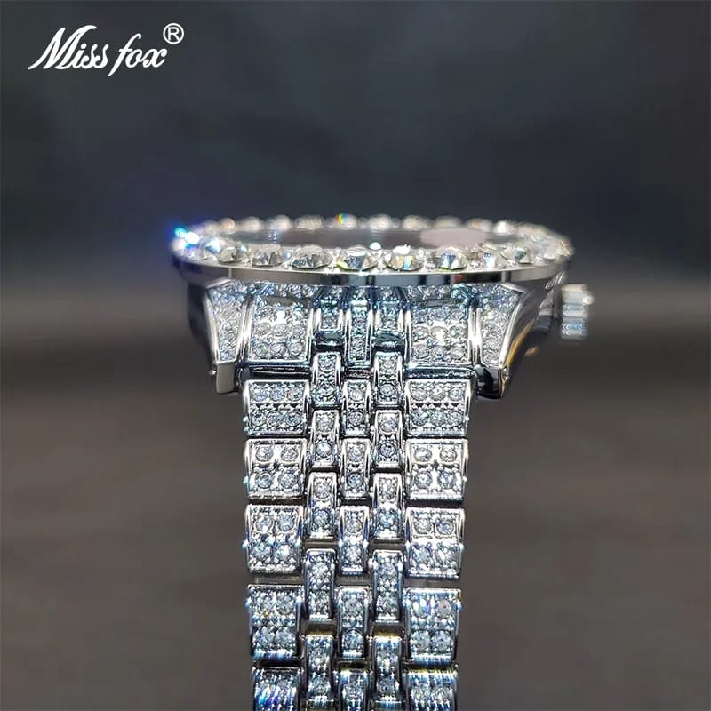 MISSFOX Bling Diamond Quartz Movement Large Women Watch W482432 - Tuzzut.com Qatar Online Shopping