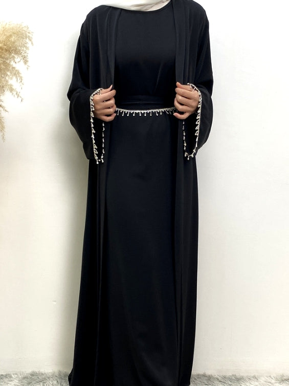 2 Pcs Women's Long Sleeve Solid Color Arabian Set M 516104