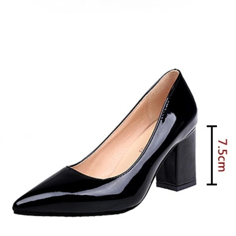 Womens Pointed Toe High Square Fashion Heels Shoes - 588 - Tuzzut.com Qatar Online Shopping