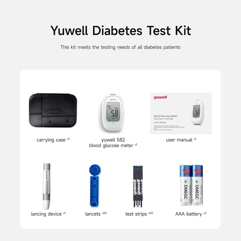 Yuwell Blood Glucose Meter + 50 Test Strips 582Y330