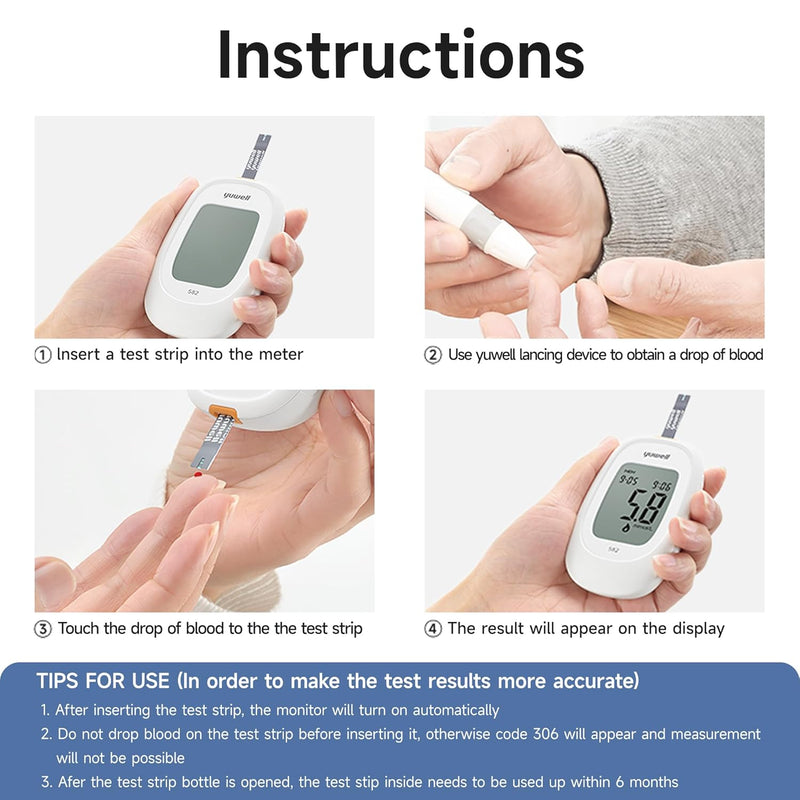 Yuwell Blood Glucose Meter + 50 Test Strips 582Y330