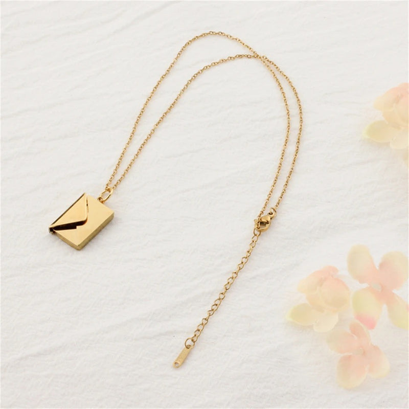 For Women Custom Envelope Locket Necklace Love Letter Pendant Jewelry Charm Gift X801038 - TUZZUT Qatar Online Shopping