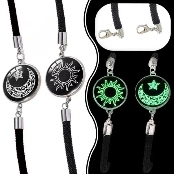 2pcs Sun and Moon Couple Luminous Bracelet B-302357