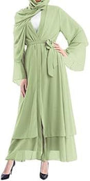 Women Muslim Dress Abaya Long Cardigan Dress  503497 L - TUZZUT Qatar Online Shopping