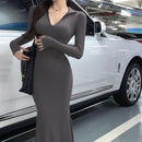 Women's Long Sleeve Bodycon Dress 387958 - TUZZUT Qatar Online Shopping