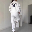 Long Sleeve Letter Sweatshirt Drawstring Long Pants Set B-382411 - TUZZUT Qatar Online Shopping