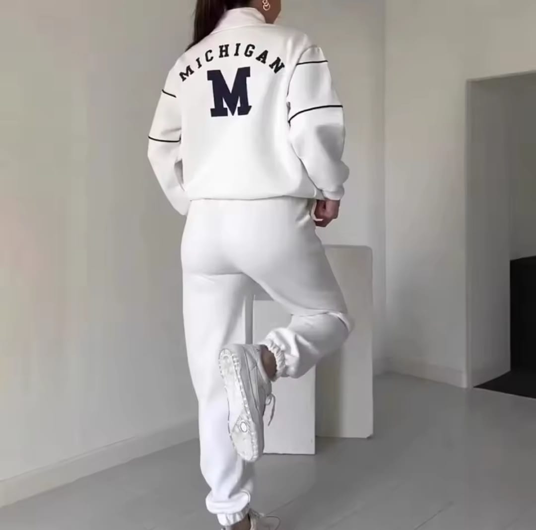 Long Sleeve Letter Sweatshirt Drawstring Long Pants Set B-382411 Long Sleeve Letter Sweatshirt Drawstring Long Pants Set B-382411