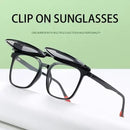 2 In 1 Night Vision plain glass spectacles Metal with Magnet Clip on Sunglasses 5503T2 - TUZZUT Qatar Online Shopping