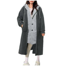 Women's Two-Piece Fake Two-Piece Long-Sleeved Korean Casual Medium-Length Coat Single-Breasted Outerwear Lamb Wool Spring   B72876 - TUZZUT Qatar Online Shopping