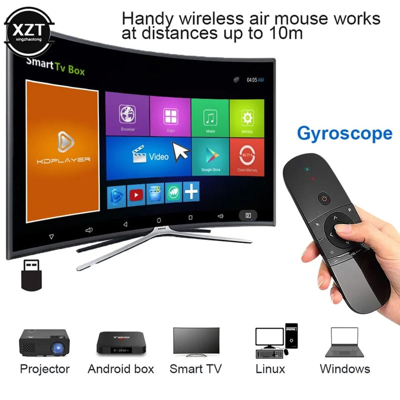 Mini Air Mouse W1 Fly Air Mouse Wireless Keyboard Airmouse For 9.0 8.1 Android TV Box/PC/TV Smart Portable Mini 2.4G Micro USB S10010012 - Tuzzut.com Qatar Online Shopping