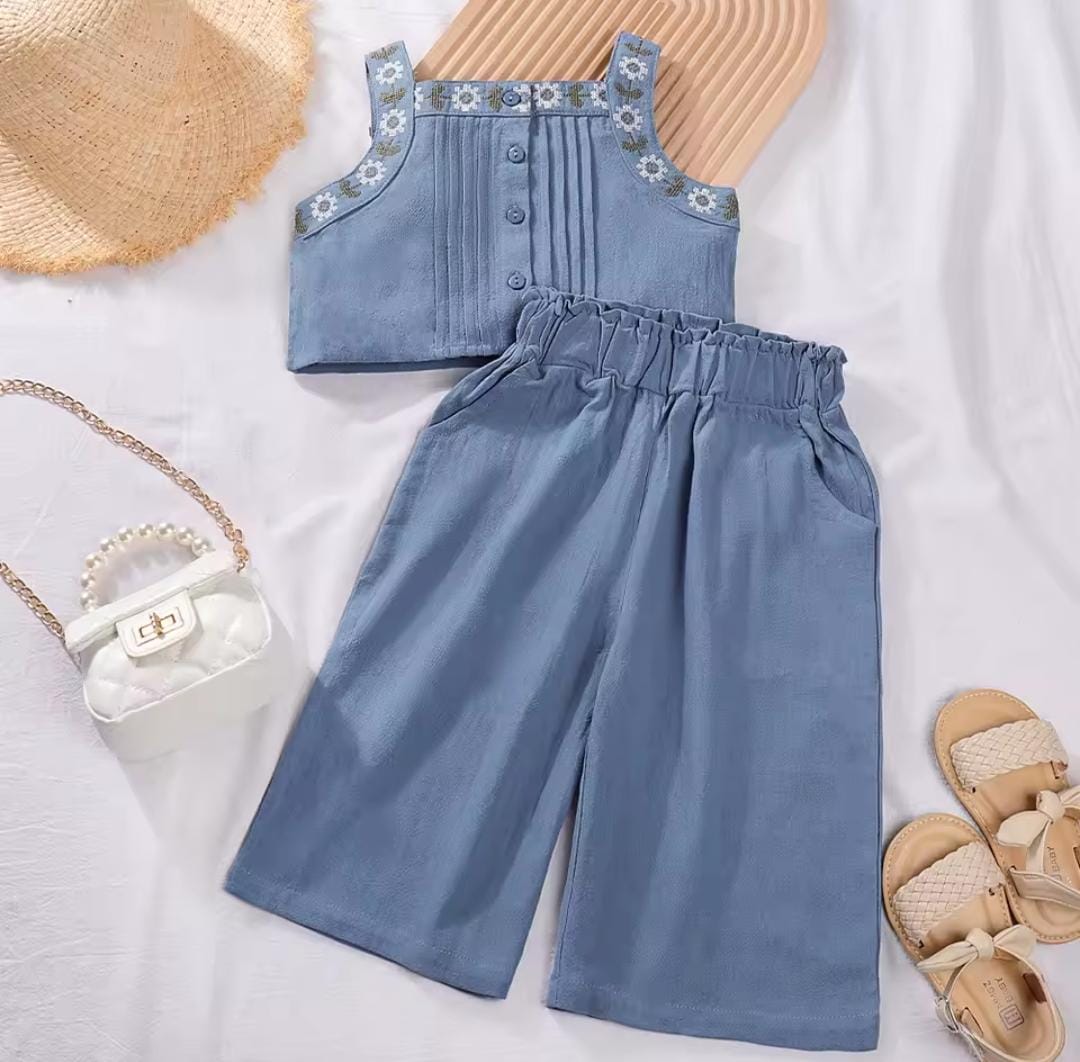 Baby Girls Clothes Vest Tops + Wide Leg Pants Suit 1587677 Baby Girls Clothes Vest Tops + Wide Leg Pants Suit 1587677