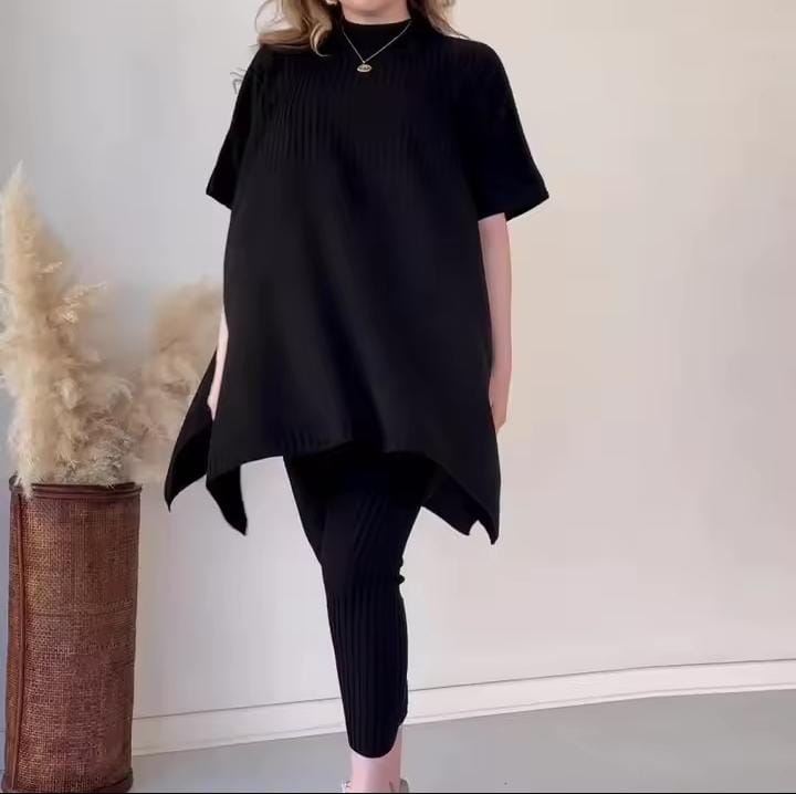 Women's Casual 2 Piece Set Loose Tops and Knitted Pants Sets B193602 Women's Casual 2 Piece Set Loose Tops and Knitted Pants Sets B193602
