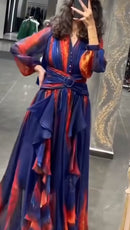 Spring Fashion European Elegant Chiffon Dress S4966424 - TUZZUT Qatar Online Shopping