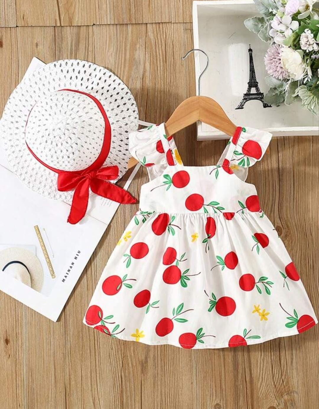2pcs/Set Summer Newborn Baby Girls Dress And Hat 1567180 2pcs/Set Summer Newborn Baby Girls Dress And Hat 1567180