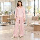 Women’s Blush Pink Shirt & Wide-Leg Trouser Set MC-A15