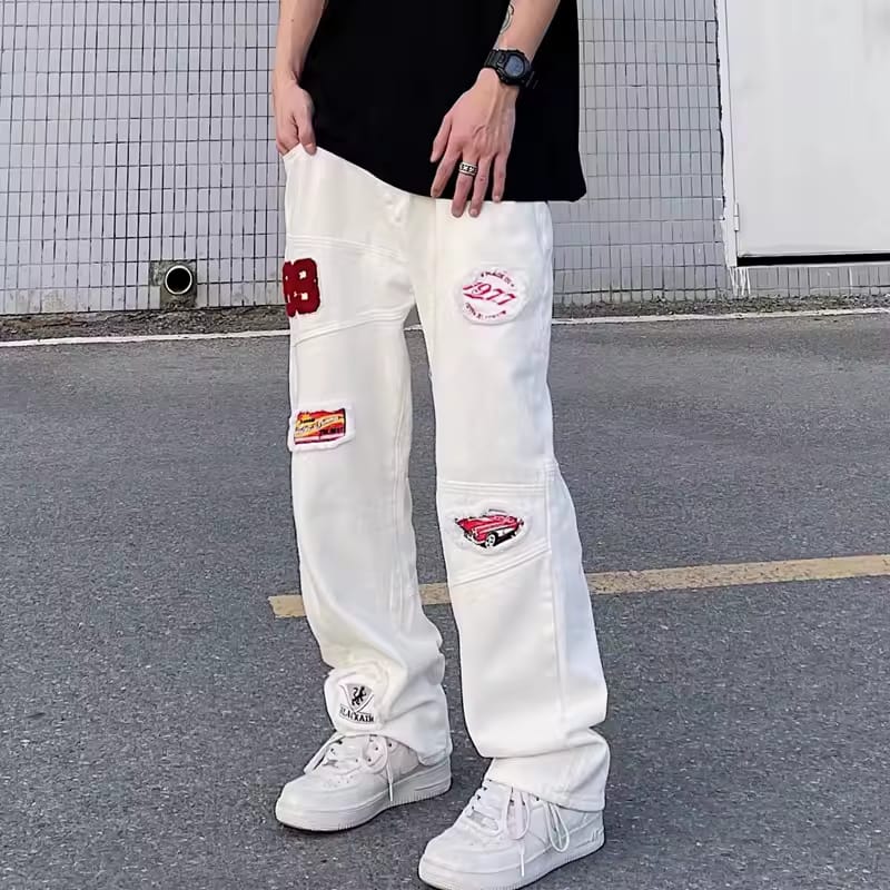 Mens Jeans Pant Vibe Patch Embroidery S4971977 Mens Jeans Pant Vibe Patch Embroidery S4971977