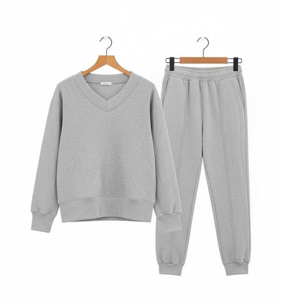 Sweatshirt Wide Leg Sweatpant Lounge Set F1283357 - TUZZUT Qatar Online Shopping