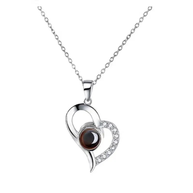 Love Projection Necklace For Women Stainless Steel Couple Necklace S7745210 - TUZZUT Qatar Online Shopping