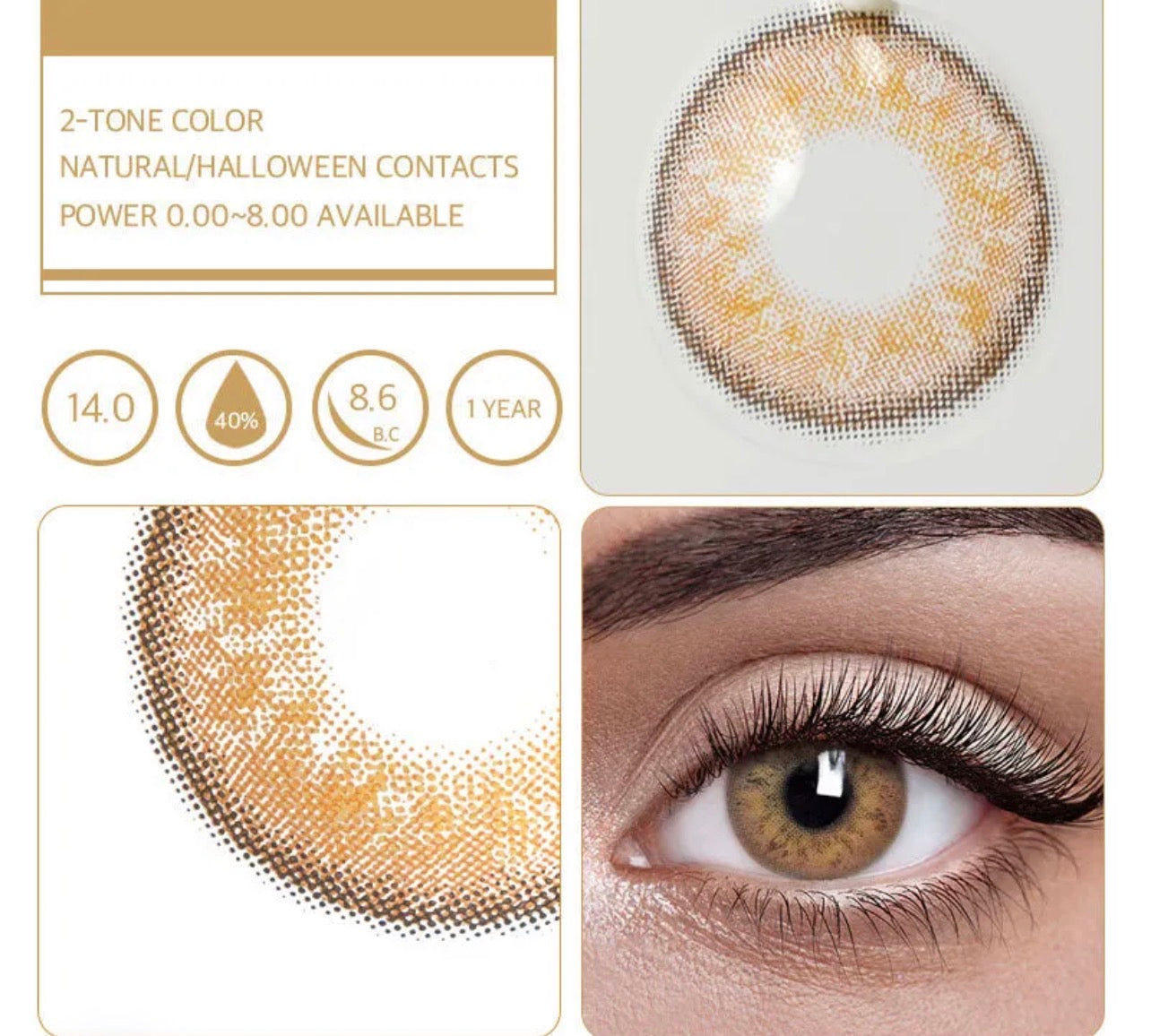 Unibling Yellowstone Contact Lenses for Eyes (1 Pair) Unibling Yellowstone Contact Lenses for Eyes (1 Pair)