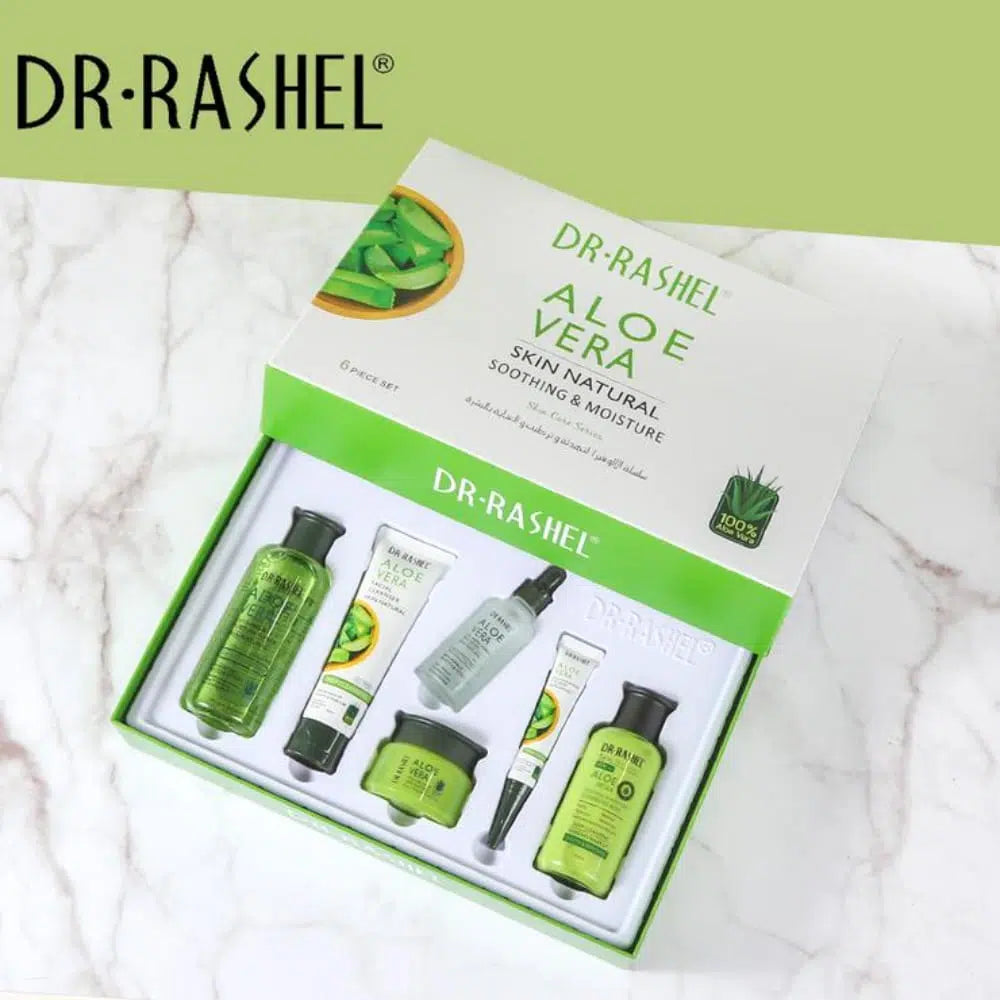 Dr Rashel DRL-1554 Aloe Vera Skin Natural Soothing & Moisture Skin Care Series – Pack Of 6 Dr Rashel DRL-1554 Aloe Vera Skin Natural Soothing & Moisture Skin Care Series – Pack Of 6