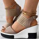 Black Wedge Sandals with Strappy 7008 - TUZZUT Qatar Online Shopping