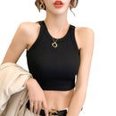 Women's Sleeveless Solid Color Tank Top L 279359 - TUZZUT Qatar Online Shopping