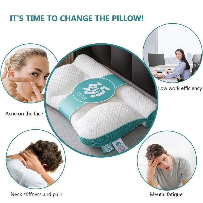 Orthopedic Bed Pillow Ergonomic Cervical Support Anti-traction Goose Down Pillow 40x58cm