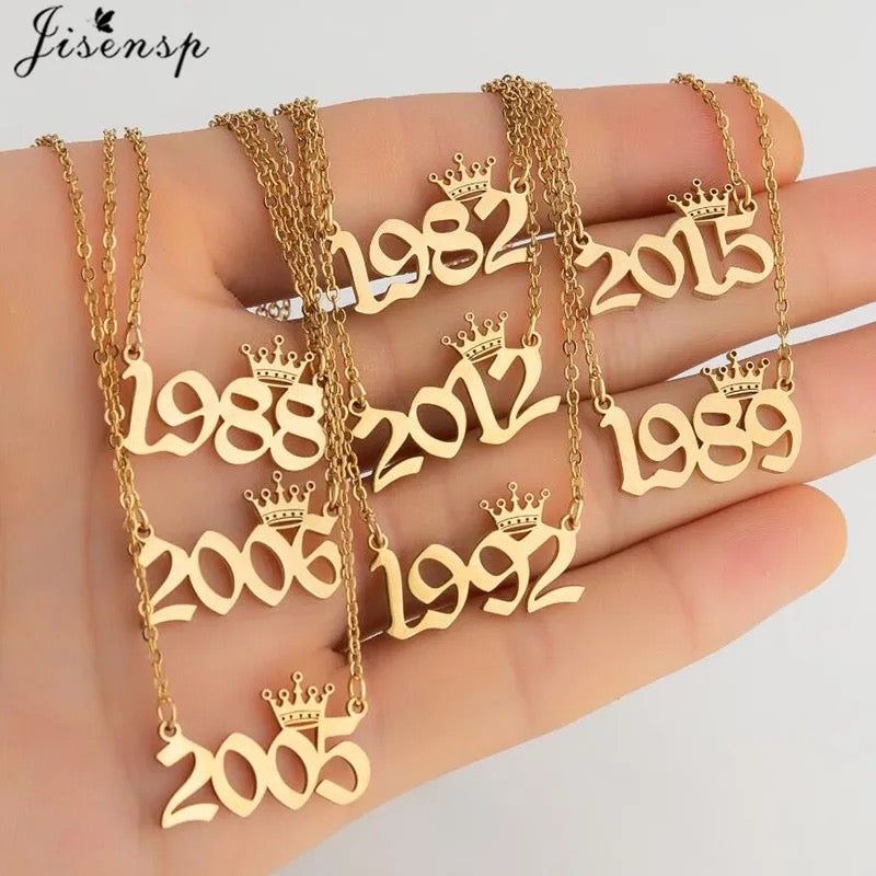 Date Of Birth Number Necklace for Women S2179757 - TUZZUT Qatar Online Shopping