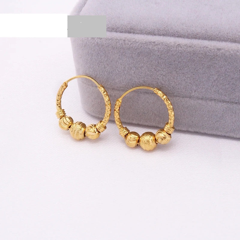 Women's earring piercings girls earings round ball Unusua earrings fashion gold plated for women S4102759 - TUZZUT Qatar Online Shopping