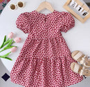 Girls Summer New Sweet Print Puff Sleeve O-Neck A-Line Princess Dress 1674308 - TUZZUT Qatar Online Shopping