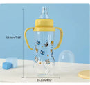 Upgraded 250ml Silicone Baby Bottle with 2 Handles Cartoon Pattern Baby Feeding Bottle  15308 - TUZZUT Qatar Online Shopping