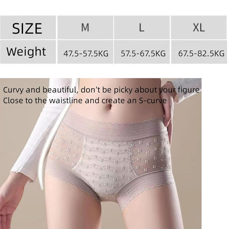 Elastic Ultra-thin Lace Flower Briefs Transparent Mid Waist Lace Mesh Panties 135837 - TUZZUT Qatar Online Shopping