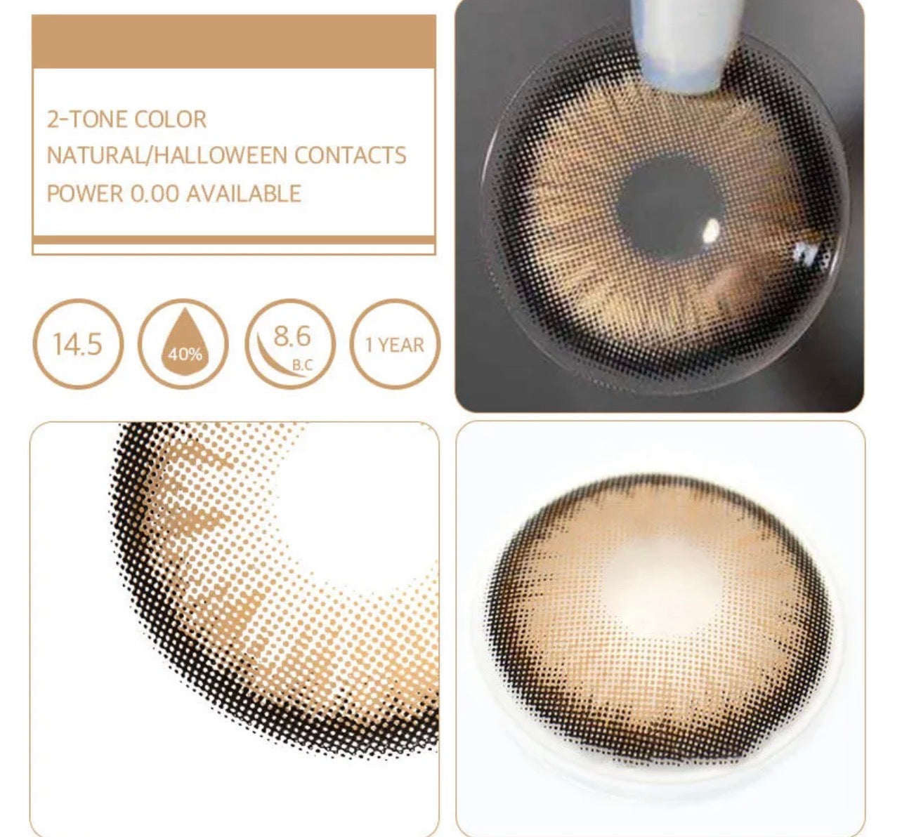 Unibling Dawn Brown Contact Lenses for Eyes (1 Pair) Unibling Dawn Brown Contact Lenses for Eyes (1 Pair)