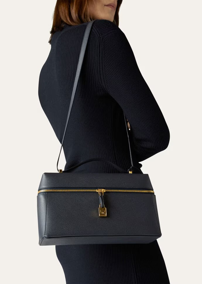 Luxury Extra Bag Textured Calfskin Navy Blue LP272 - TUZZUT Qatar Online Shopping