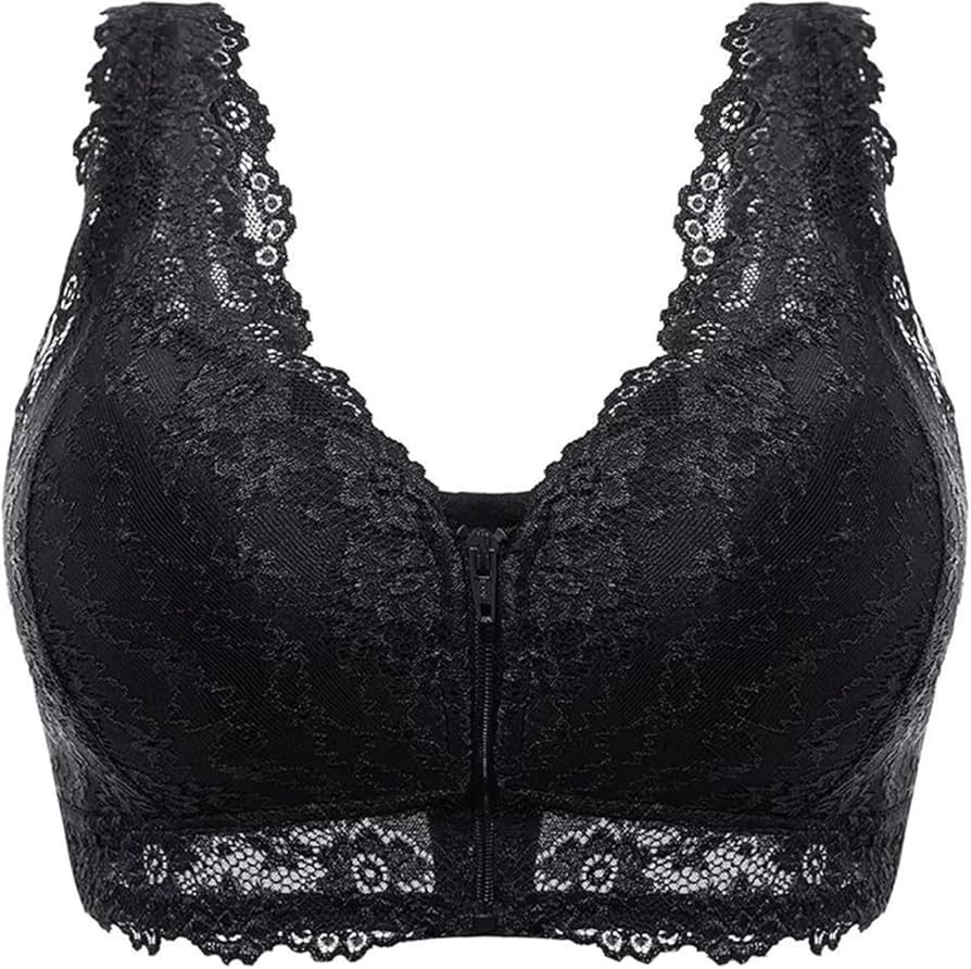 Women Plus Size Sexy Lace Underwear Full Cup Front Zipper Wireless Sleep B8803 Women Plus Size Sexy Lace Underwear Full Cup Front Zipper Wireless Sleep B8803