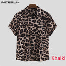 INCERUN Men Leopard Print Button Front Shirt 2XL S4096436 - Tuzzut.com Qatar Online Shopping