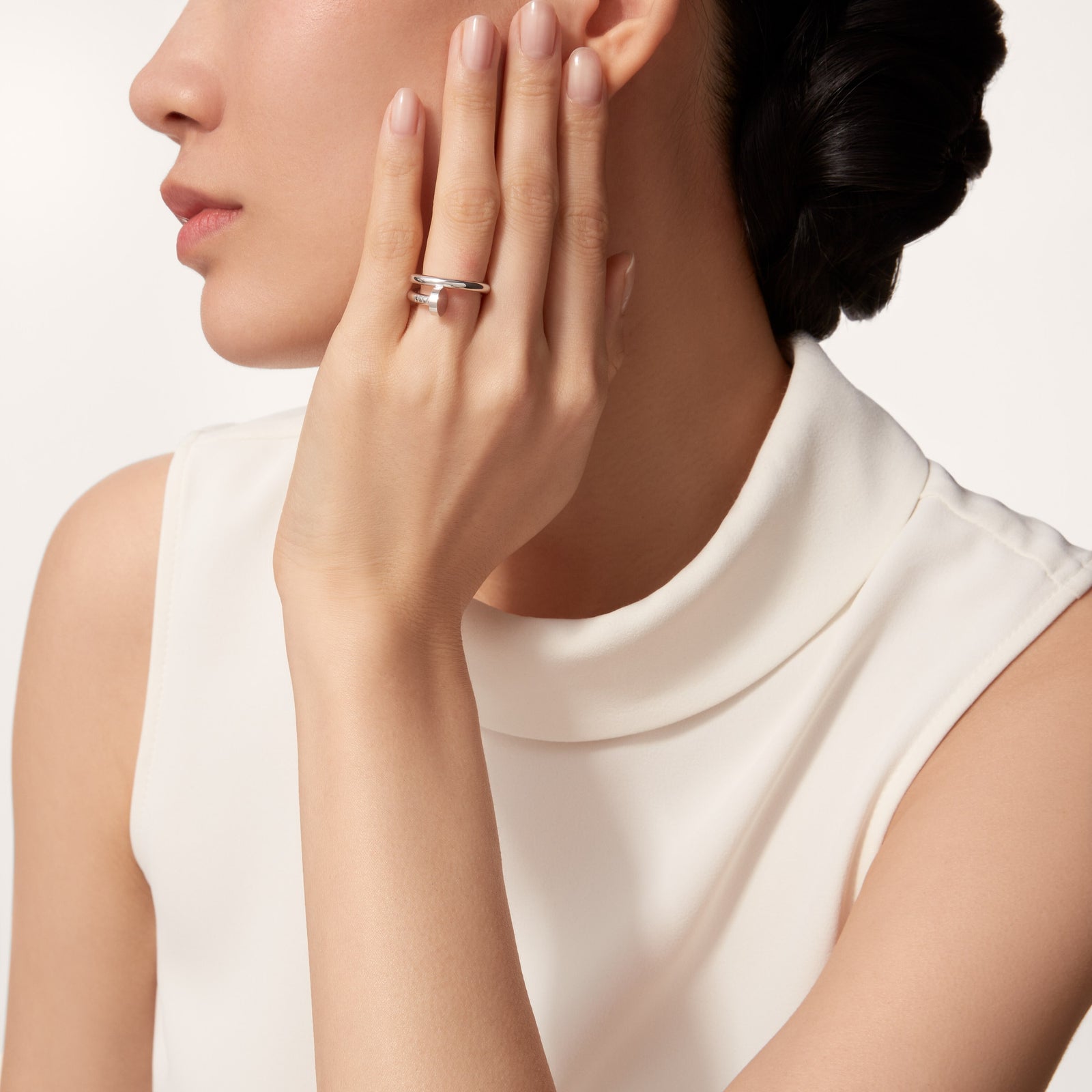 Nail Classic White Gold Finger Ring CR105 Nail Classic White Gold Finger Ring CR105