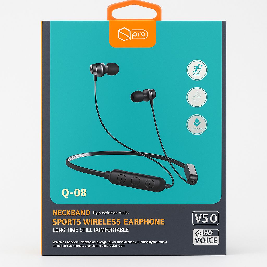 Neckband Sports Wireless Earphone Q-08 Neckband Sports Wireless Earphone Q-08