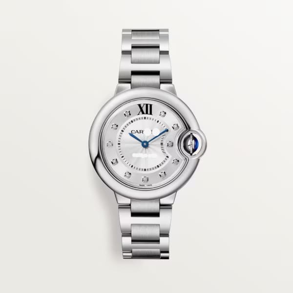 Luxury Steel Silvered Dial Diamonds Watch W1011 - TUZZUT Qatar Online Shopping