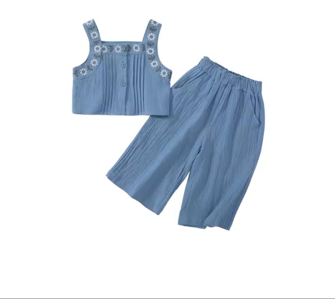 Baby Girls Clothes Vest Tops + Wide Leg Pants Suit 1587677 Baby Girls Clothes Vest Tops + Wide Leg Pants Suit 1587677
