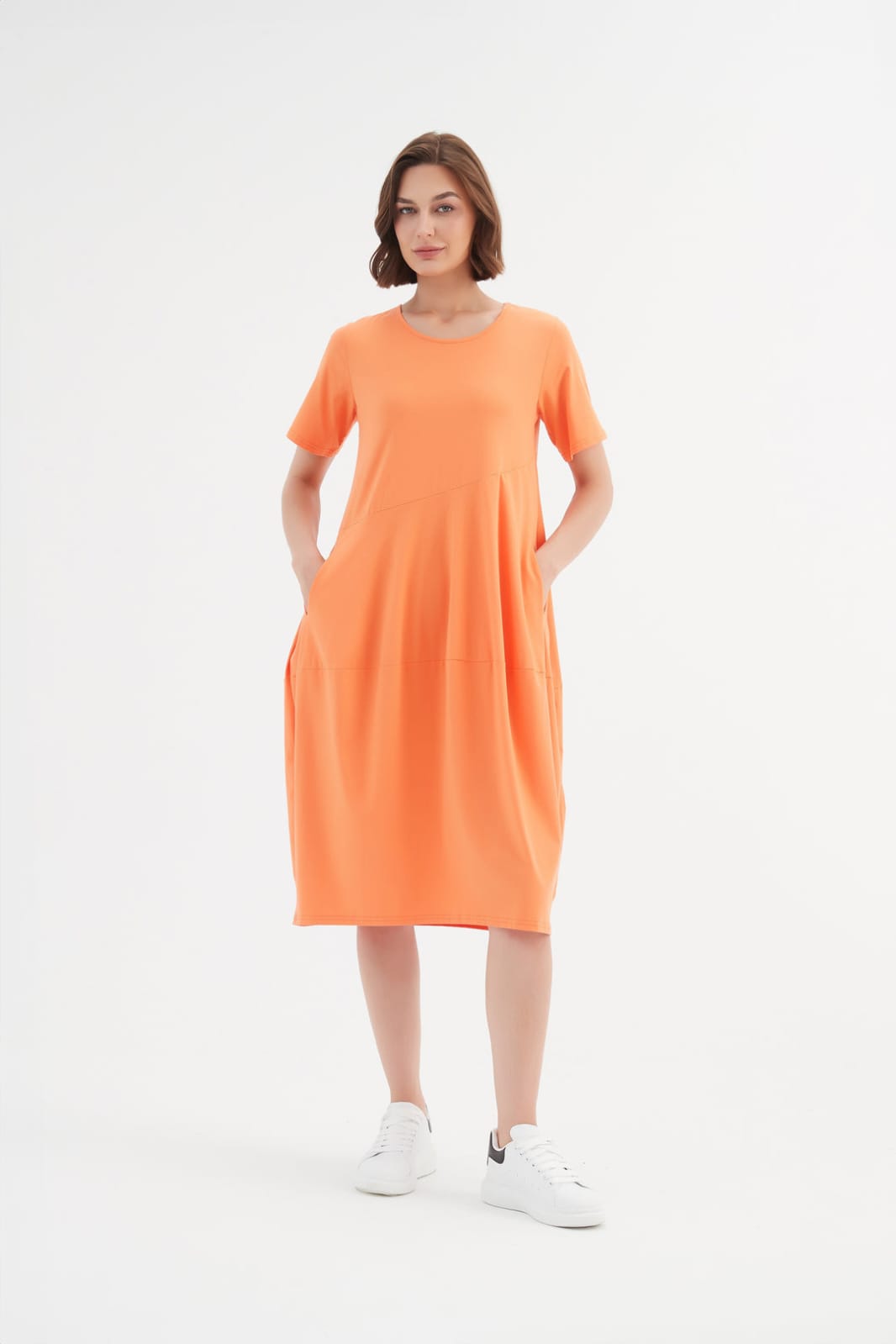 Summer Casual Loose Dresses Women Cotton Linen Baggy Dress Solid Round Neck Casual Short Sleeve Casual Loose Dress With Pockets B60457 Summer Casual Loose Dresses Women Cotton Linen Baggy Dress Solid Round Neck Casual Short Sleeve Casual Loose Dress With Pockets B60457