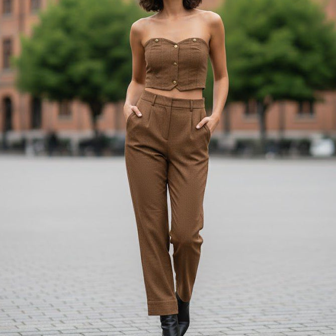 Women's 2 Pcs midriff length long sleeve top Set 5623987 Women's 2 Pcs midriff length long sleeve top Set 5623987