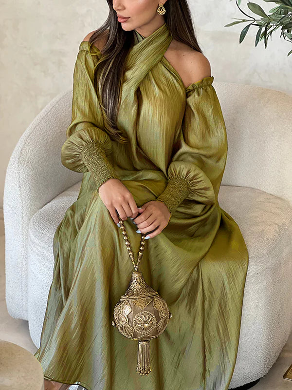 Loose Solid Color Long Sleeves Maxi Dresses 149251 Loose Solid Color Long Sleeves Maxi Dresses 149251