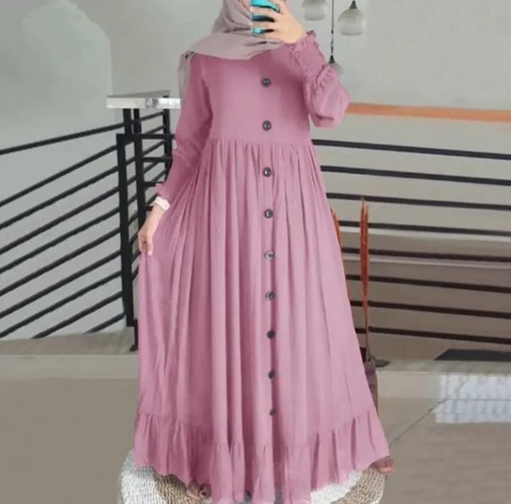 Women's Long Dress with Petal Sleeves 555635 Women's Long Dress with Petal Sleeves 555635